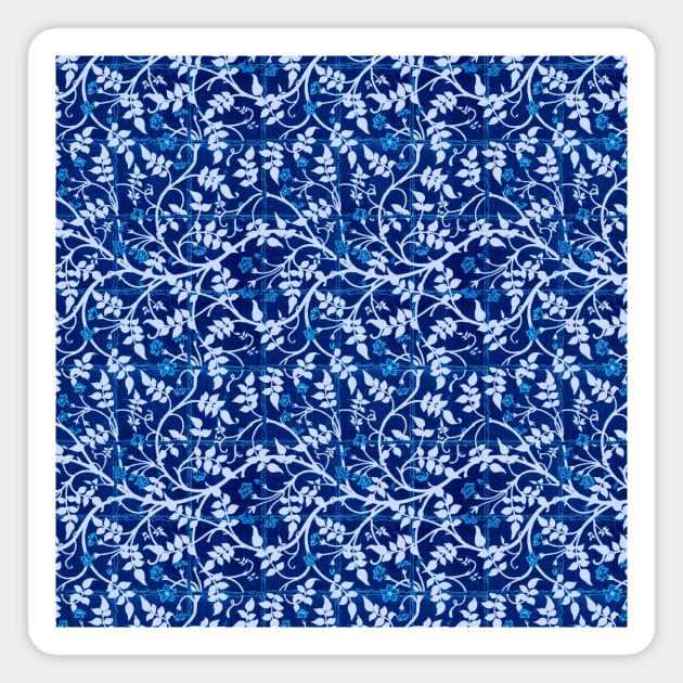 William Morris Jasmine Trellis Pattern Bright Blue Magnet by tiokvadrat